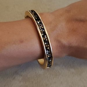 Pave Beaded Gold Cuff Bracelet